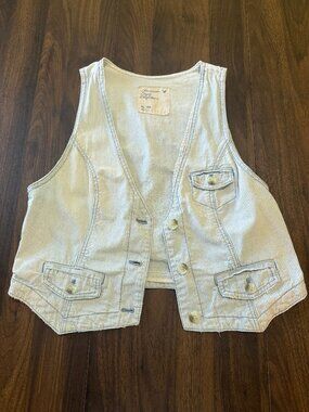 American Eagle Outfitters Women’s Pinstriped Denim Vest XL